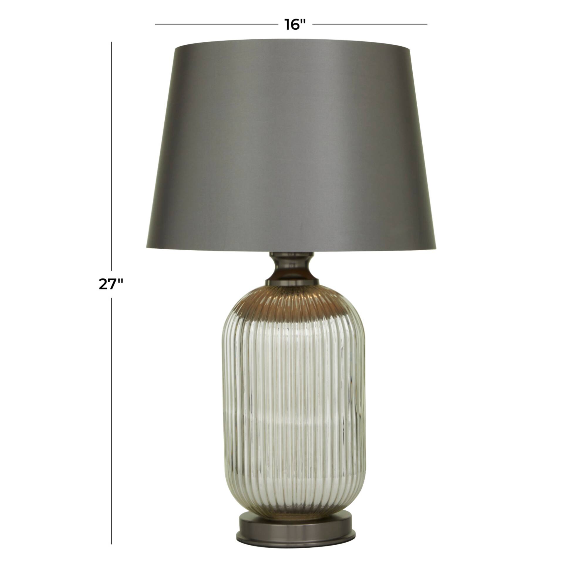Grey Glass Modern Accent Lamp, 16" x 16" x 27"